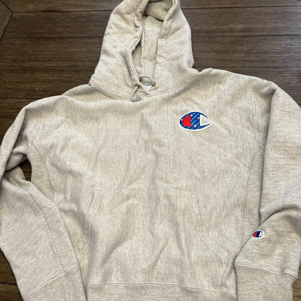 Champion Sweatshirt Adult Large Gray Big C Reverse Weave Hoodie